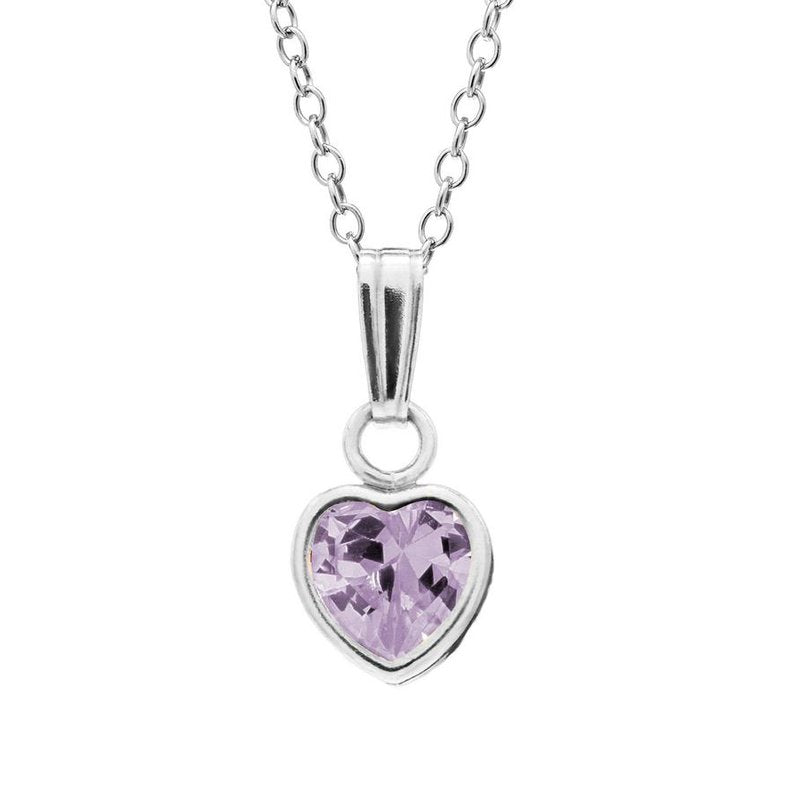 Sterling Silver Birthstone Heart Pendant