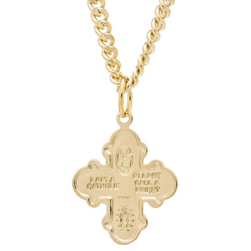 14K Gold-Filled Four Way Medal Pendant
