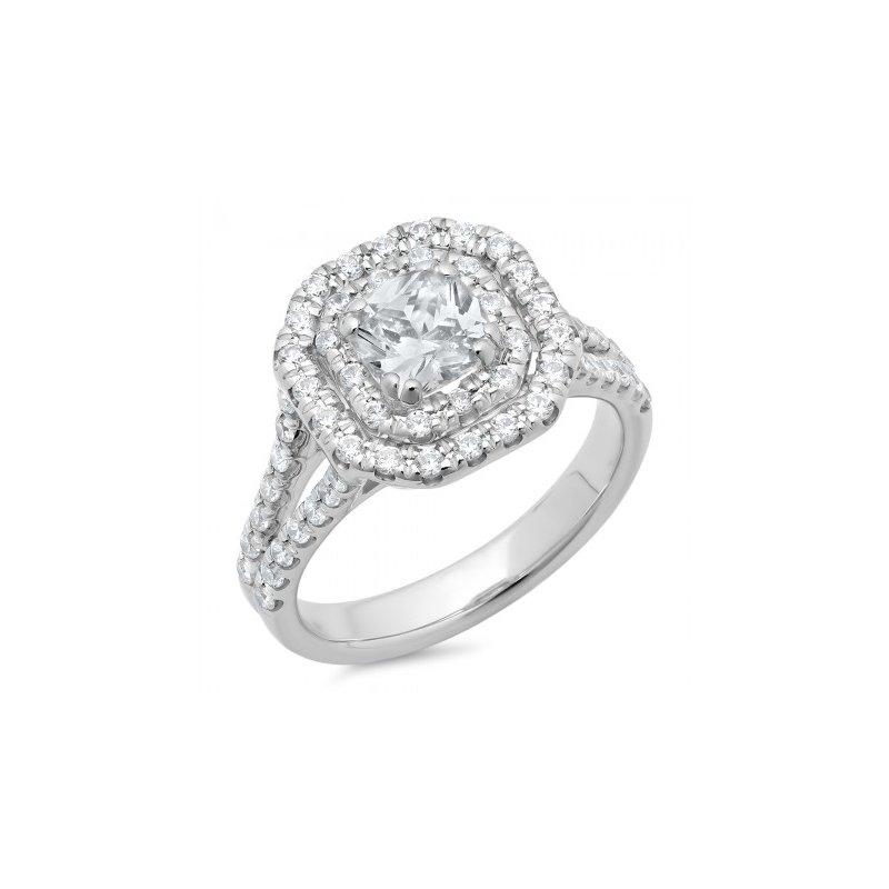 14K White Gold Diamond Engagement Ring