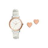 Fossil Neely White Leather Watch & Jewelry Set