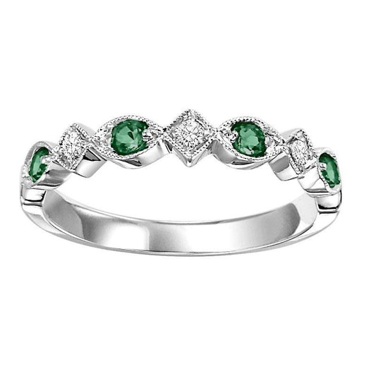 Diamond & Emerald Stackable Band