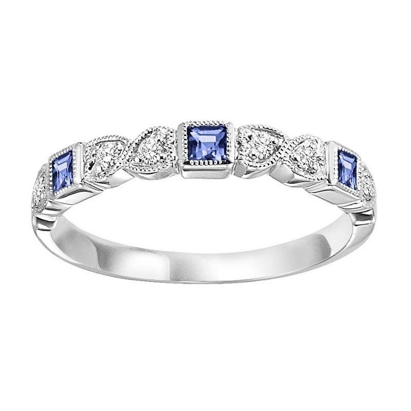 Diamond & Sapphire Stackable Band