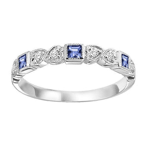 Diamond & Sapphire Stackable Band