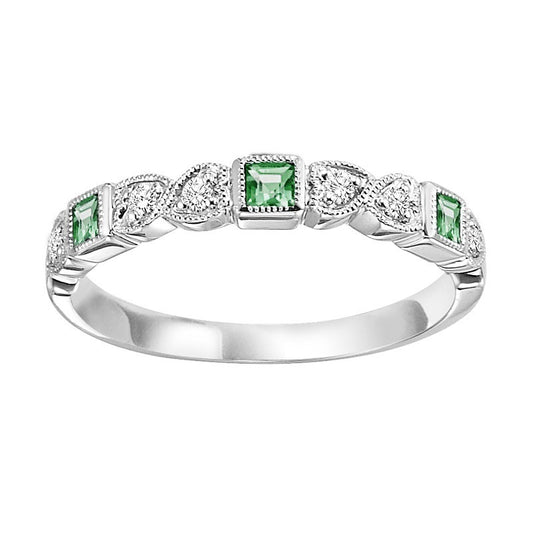 Diamond & Emerald Stackable Band