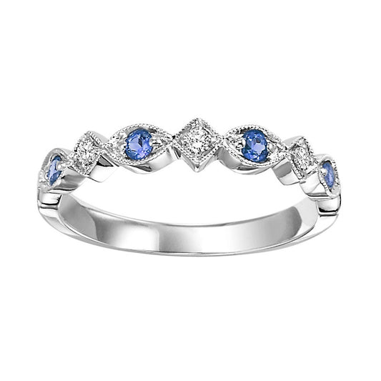 Diamond & Sapphire Stackable Band