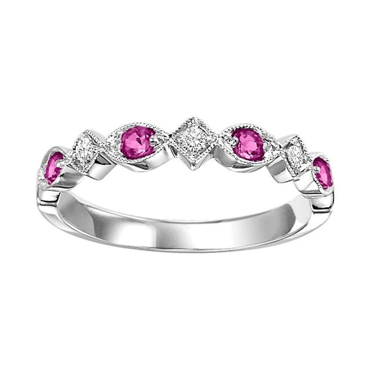 Diamond & Ruby Stackable Band