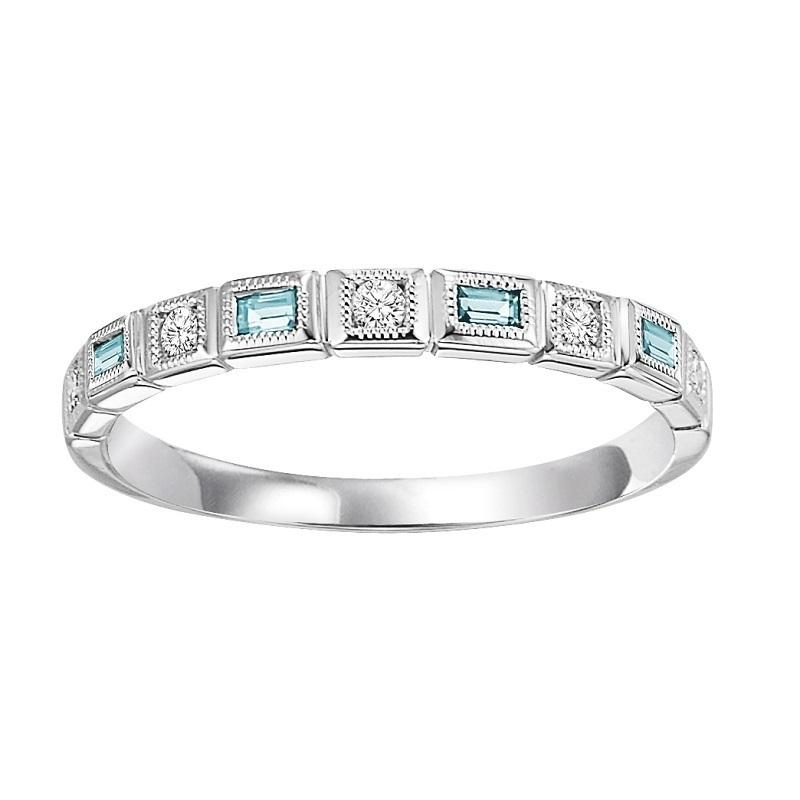 Diamond & Blue Topaz Stackable Band