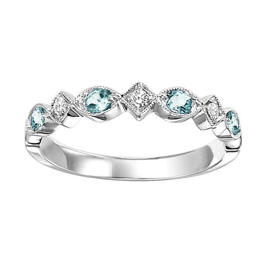 Diamond & Blue Topaz Stackable Band