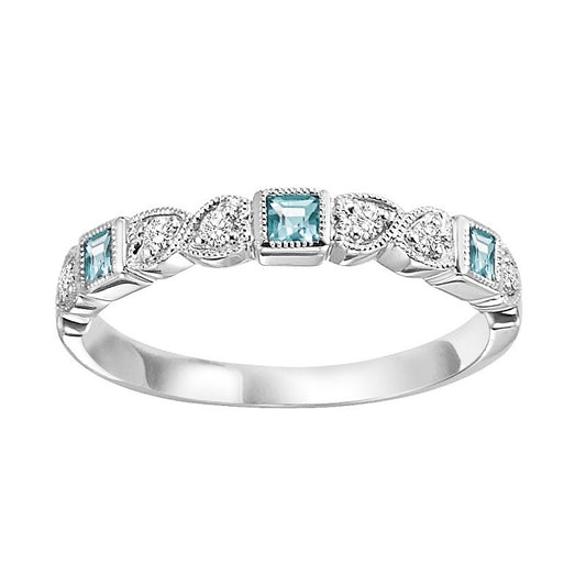 Diamond & Aquamarine Stackable