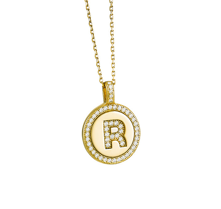 Yellow Gold Plated Initial Pendant