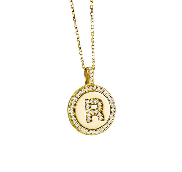 Yellow Gold Plated Initial Pendant
