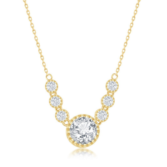 Yellow Gold Plated Round Necklace