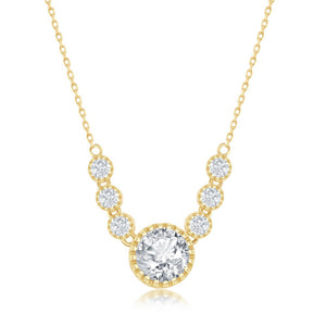 Yellow Gold Plated Round Necklace
