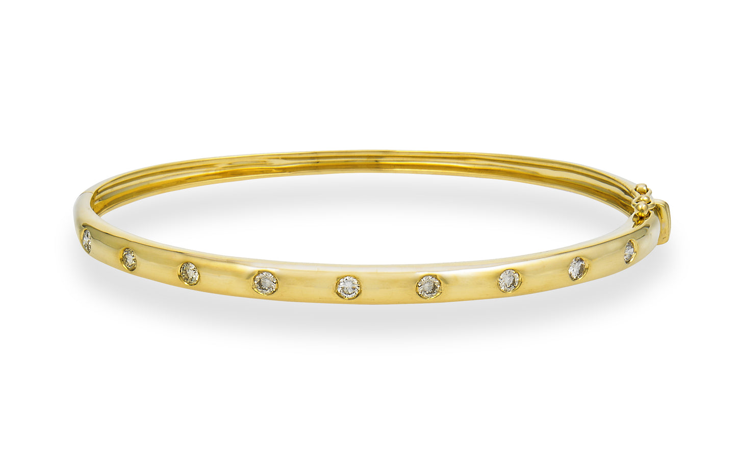 14K Yellow Gold Diamond Bangle