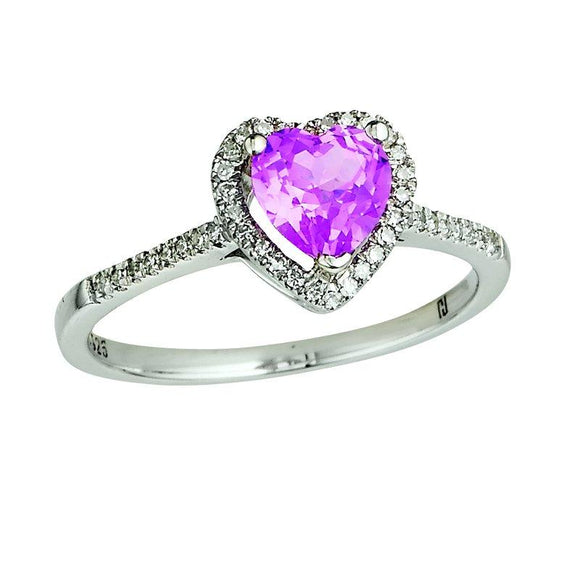Diamond and Sapphire Heart Ring