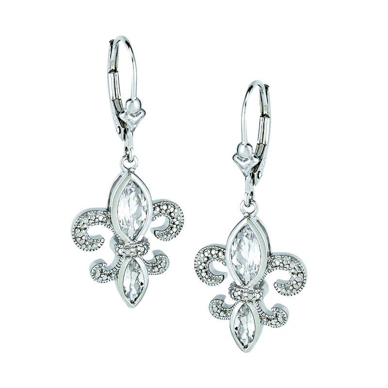 Sterling Silver Fleur De Lis Earrings