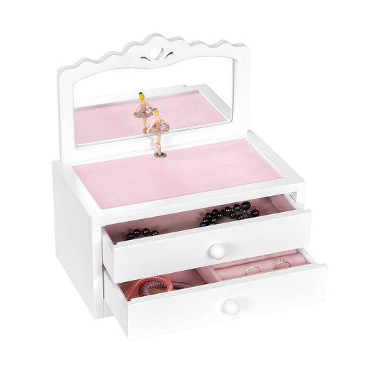 Kelby Girl's Wooden Musical Ballerina Jewelry Box