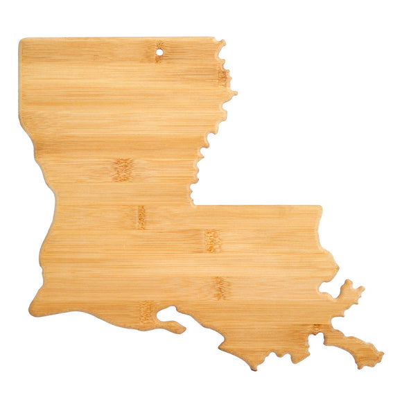 Louisiana State-Shaped Bamboo Serving & Cutting Board