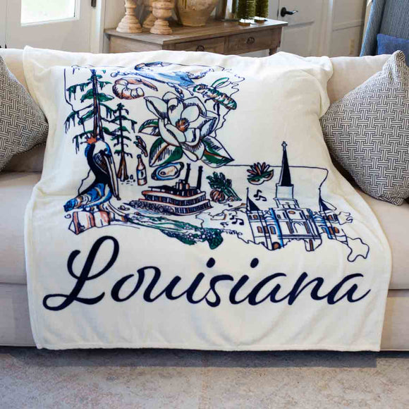 Louisiana Love Throw Blanket