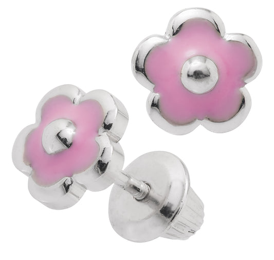 Pink Flower Earrings