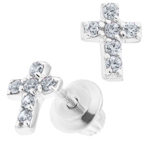 Cross CZ Earrings