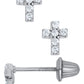 Cross CZ Earrings