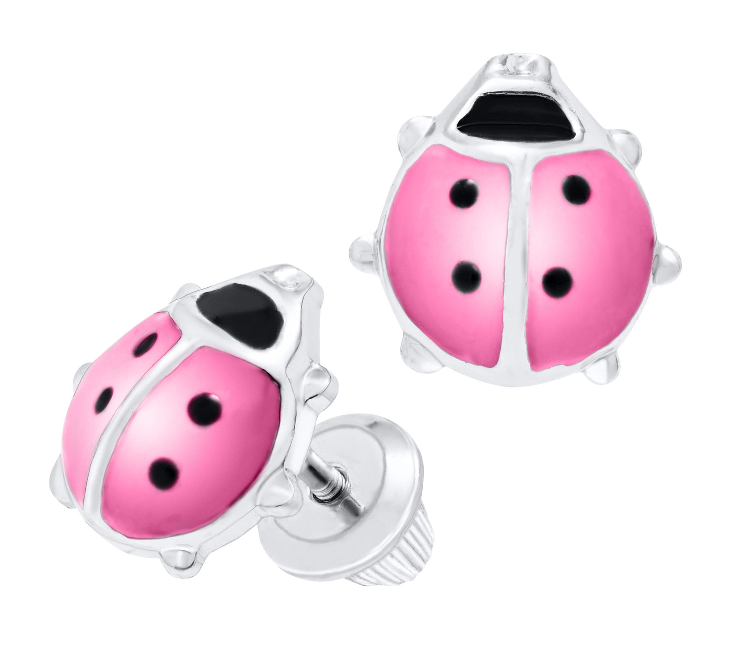 Pink Ladybug Earrings