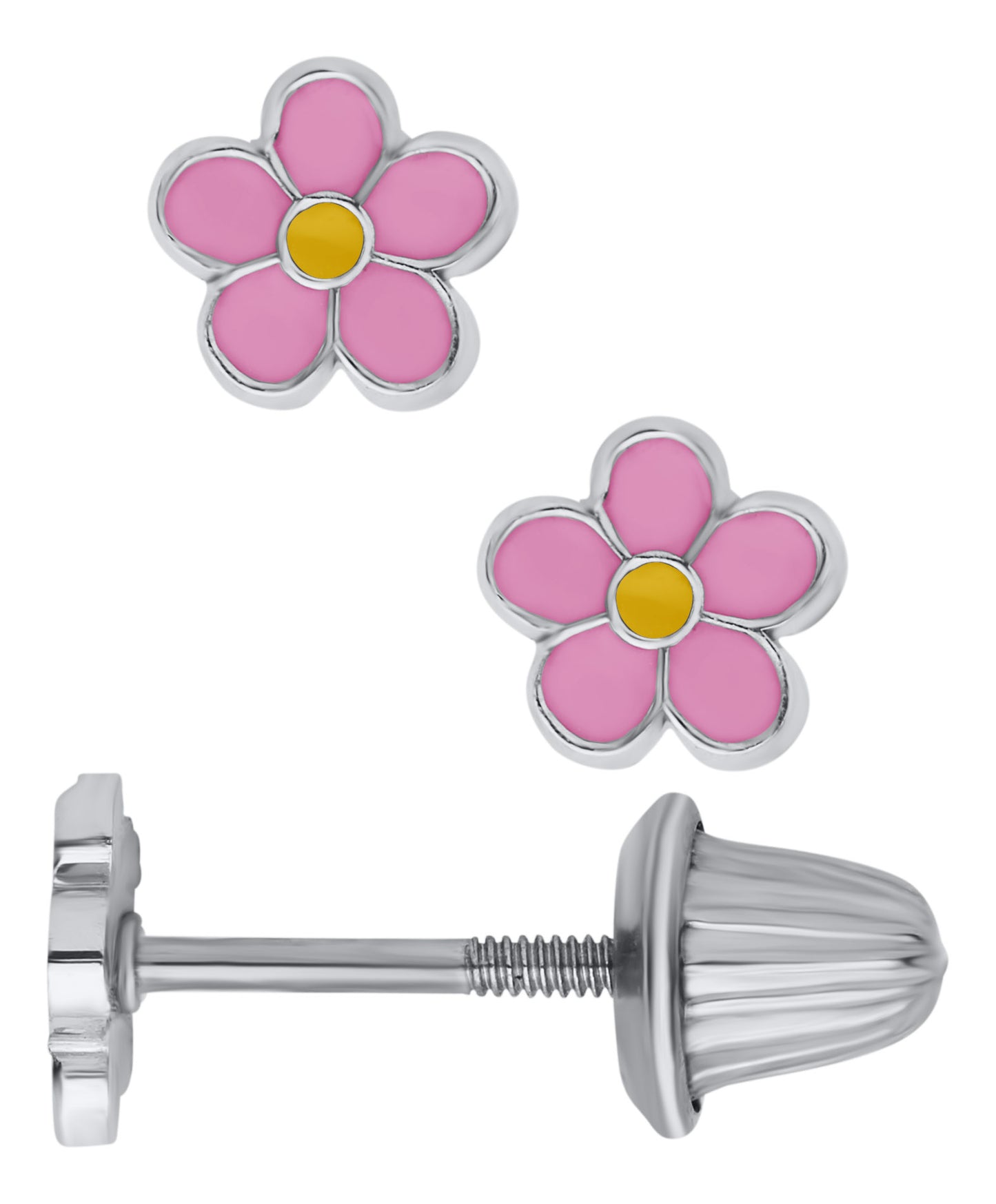 Pink & Yellow Flower Earrings