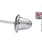Pink CZ Cross Earrings