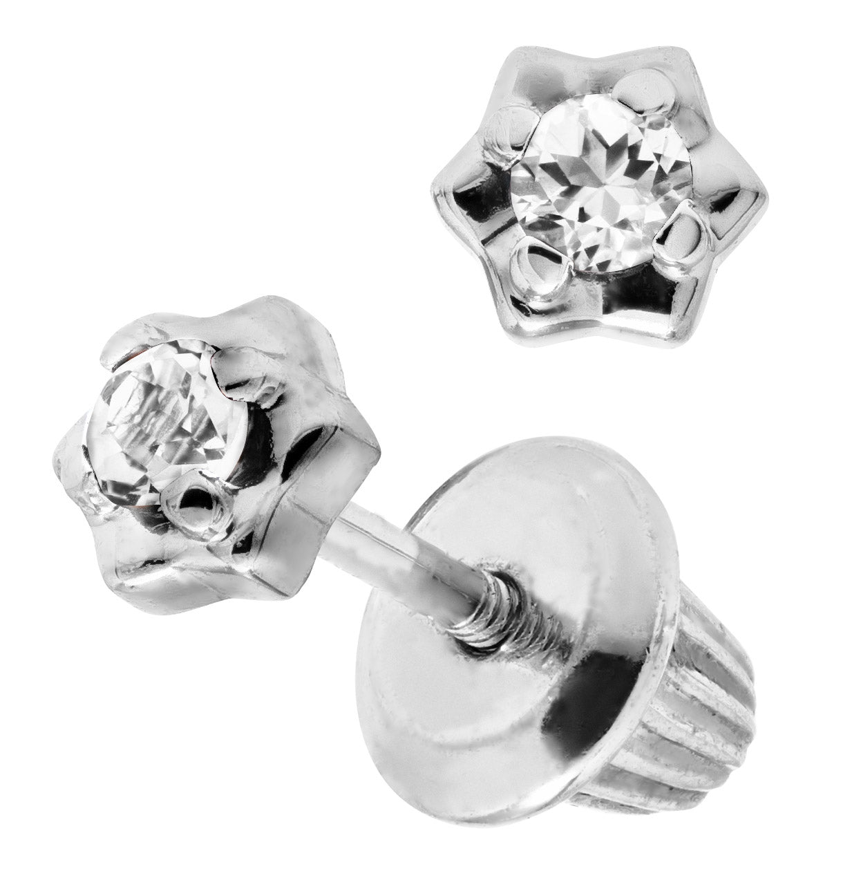 Sterling Silver Diamond Earrings