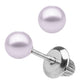 4mm Lavender Pearl Earrings
