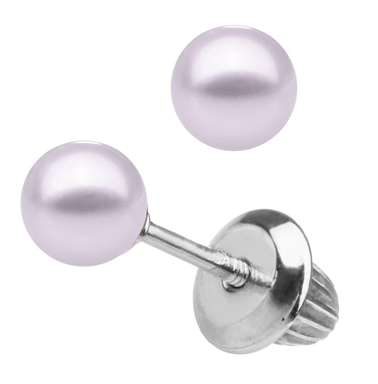 4mm Lavender Pearl Earrings