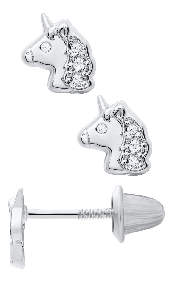 CZ Unicorn Earrings