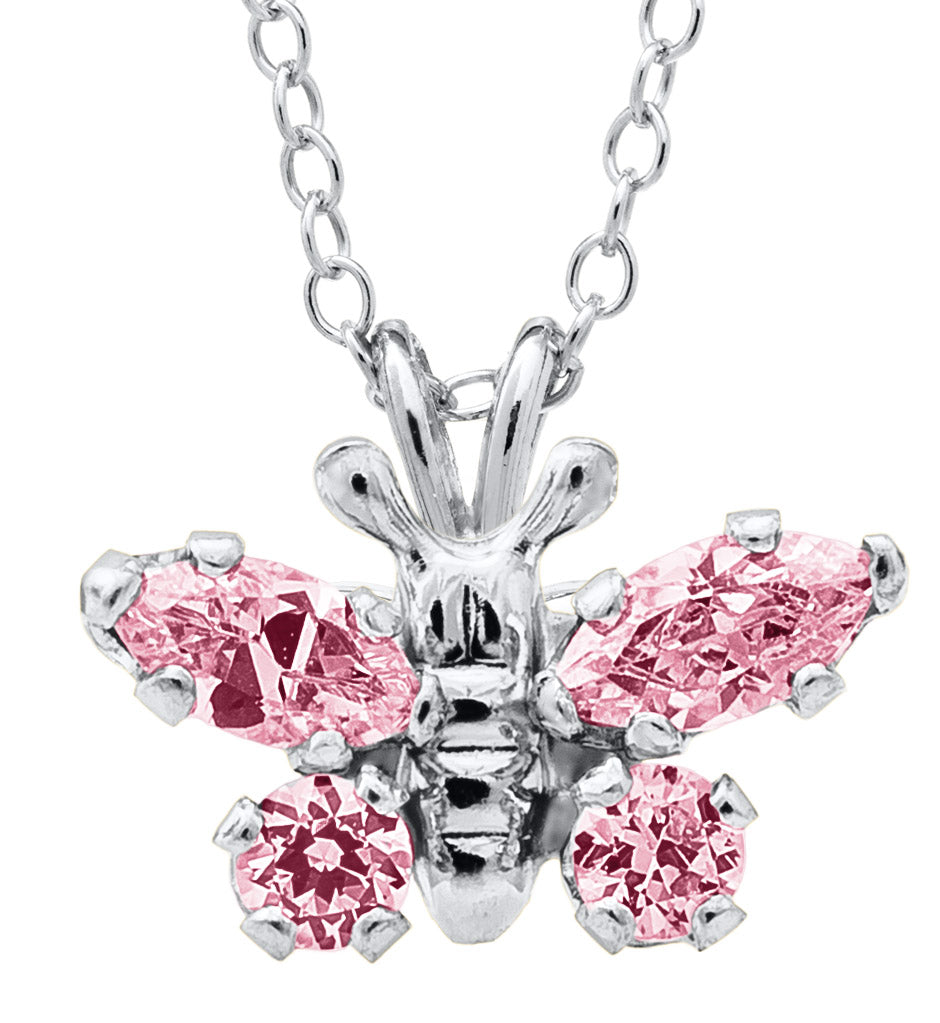 Sterling Silver Birthstone Butterfly Pendant