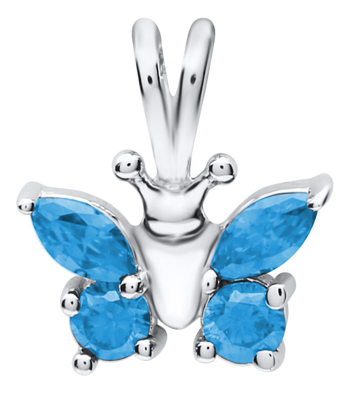 Sterling Silver Birthstone Butterfly Pendant