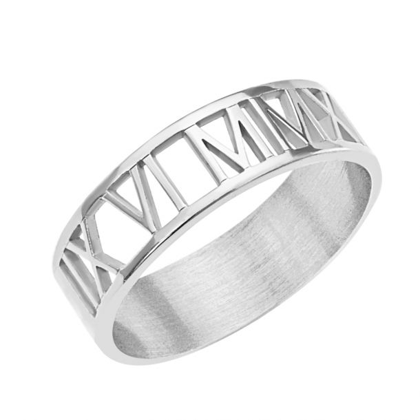 Roman Numeral Cutout Ring