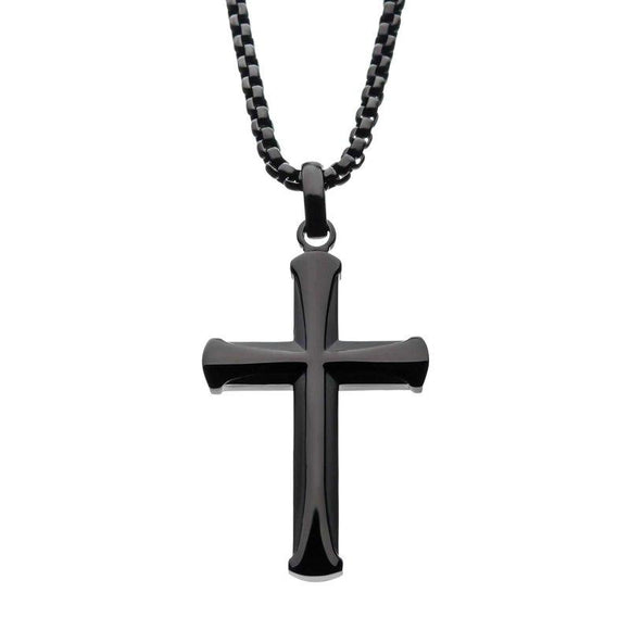 Black Plated Cross Pendant